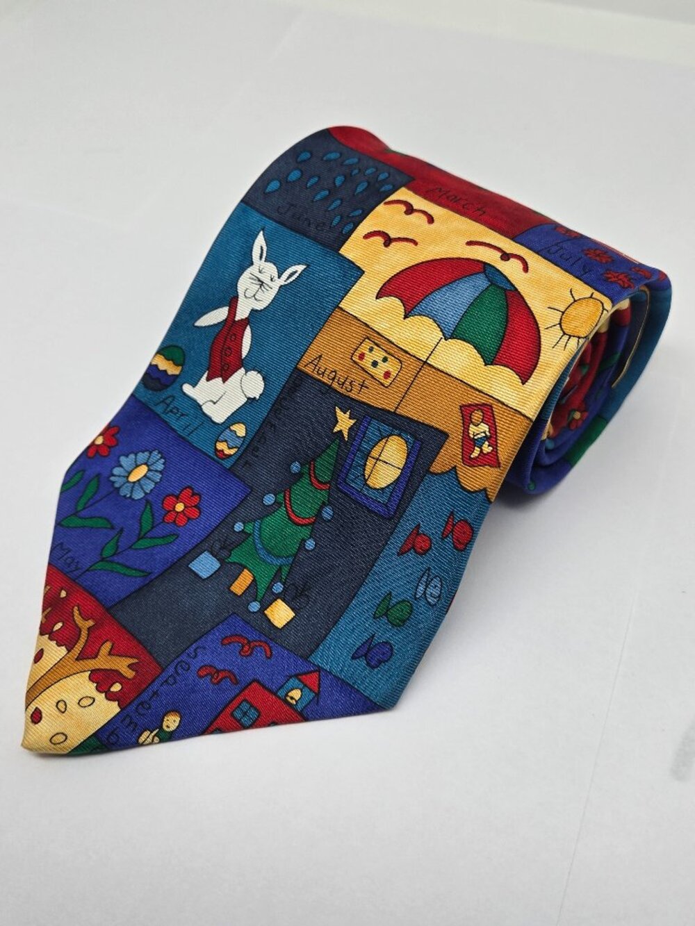 Save the Children Blake Age 9 12 Months of Fun 100% Silk Mens Tie, Holidays